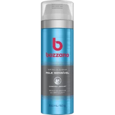 Espuma de barb. bozzano 190g, bozzano aerosol pele sensivel 196ml