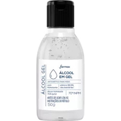 ALCOOL EM GEL 70 FARMAX 50 ML, FARMAX EM GEL 50 GR
