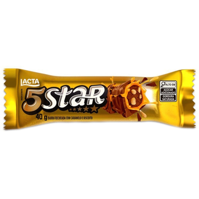 Barra chocolate lacta 5 star 40g