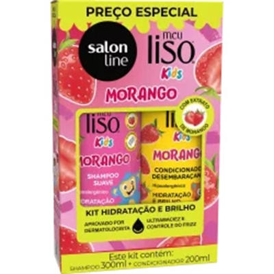 Kit salon line sh. 300ml + cond. 200ml meu liso kids morango 