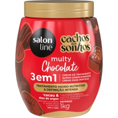 CREME DE PENTEAR SALON LINE 3EM1 CACHOS SONHOS CHO 1KG