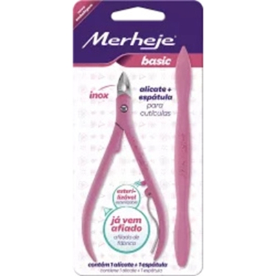 ALICATE CUTICULA+ESPATULA MER, CESPATULA CUTICULA MERHEJE ROSA MERHEJE