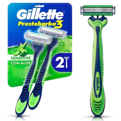 PRESTOBARBA PRESTO3 SENSI PB 1X2UN, PREST 3 GILLETTE COM 2 UNDS