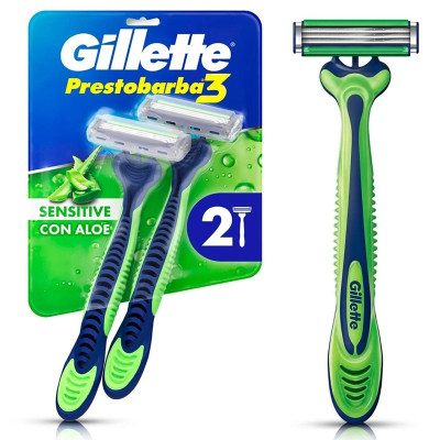 Prestobarba presto3 sensi pb 1x2un, prest 3 gillette c/ 2 unds