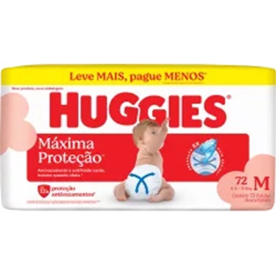 FRALDA DECARTAVEL HUGGIES SUPREMECARE HIPER M COM 72