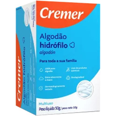 Algodao hidrofilo rolo cremer 50gr