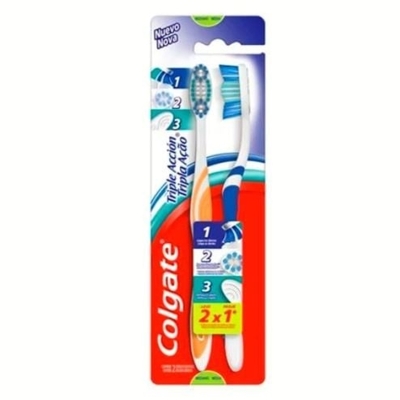 ESCOVA DENTAL COLGATE TRIPLA ACAO MEDIA 2UN