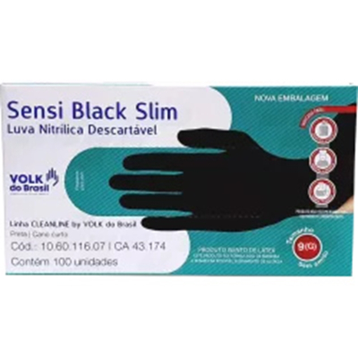 Luva nitrilica sensivolk black g