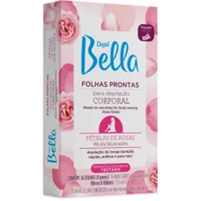 Folhas depilacao depil bella 16un corpo petalas rosas *