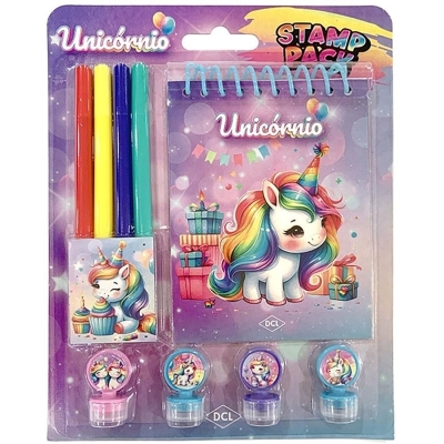 LIVRO INFANTIL COLORIR STAMPOLA PACK UNICORNIOS CARIMBOS UNIDADE I8298 - DCL