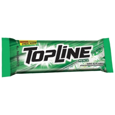 Chiclete topline stick menta 6,7g 4un