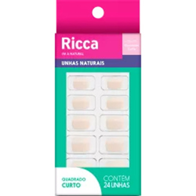 Unhas post ricca 24un quadrado curto natural(e) - 55255