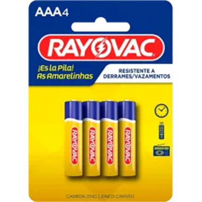 Pilha rayovac aaa as amarelinhas c/4 un