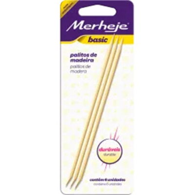 Palito unha merheje basic em madeira c/6 un 919