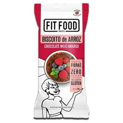 Bisc.arroz choc.meio amargo fit food 60g