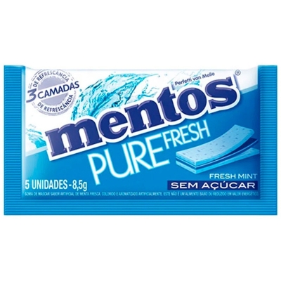 GOMA MENTOS CHICLETE PURE 3 CAM FRESHAMPOO MINT UN