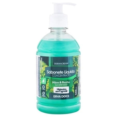 SABONETE LIQUIDO DERMACREAM ERVA DOCE 500ML