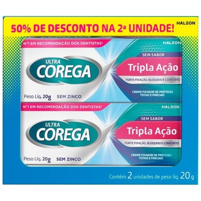 KIT COREGA ULTRA TRIPLA PROT 20G COM 2UN