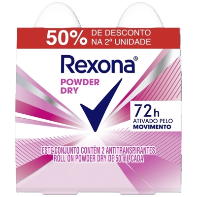 Des. rexona rol 50ml powder dry 2un *