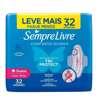 ABSORVENTE SEMPRE LIVRE ADAPT PLUS SV COM ABAS 32 L+P-