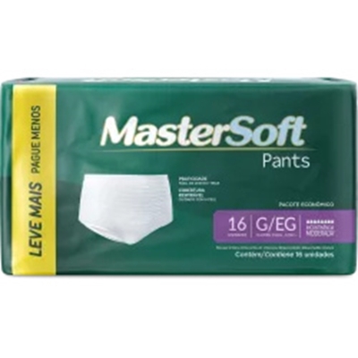 FRALDA GERIATRICA MASTERSOFT PANTS ECON G/EG COM 16 TIRAS DRYLOCK