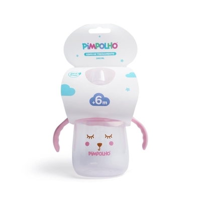 COPO DE TREINAMENTO 240ML URSO FEM PIMPOLHO ROSA