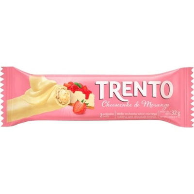 Chocolate trento 32g cheesecake de morango