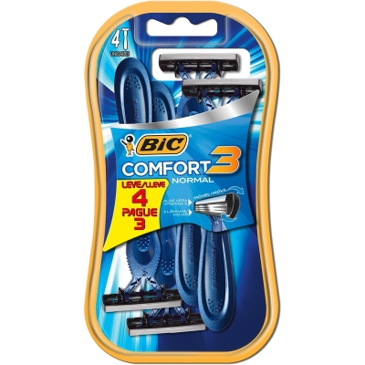 Ap. barbear bic comf3 normal azul lv4pg3