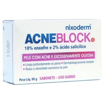 Acneblock nixoderm sabonete 80g enxofre+ac salicilico