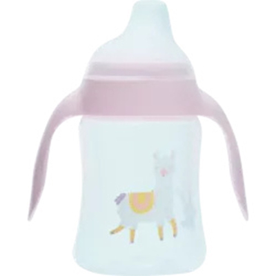 Copo lolly c/alca rosa 250ml, antivazamento lolly baby c alca rosa 250ml