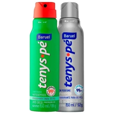 Talco tenys pe baruel 92gr js canforado+s perfume 