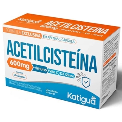 Acetilcisteina 600mg+vit c+d3+zinco c 16 cps katigua
