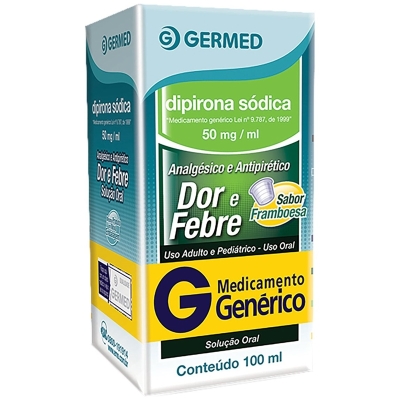 Dipirona sodica 100ml germed, 50 mg/ml sol or ct fr vd amb x 100 ml + cp med