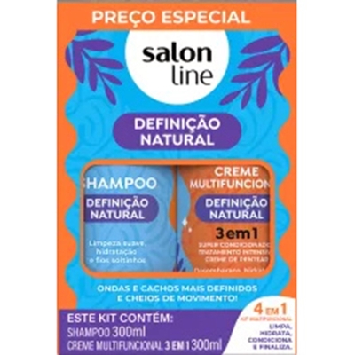 Kit sh. salon line + creme multy definicao natural 300ml