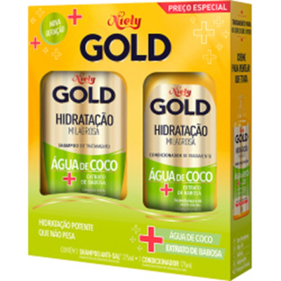 Kit niely gold sh.275ml+cond.175ml niely agua de coco