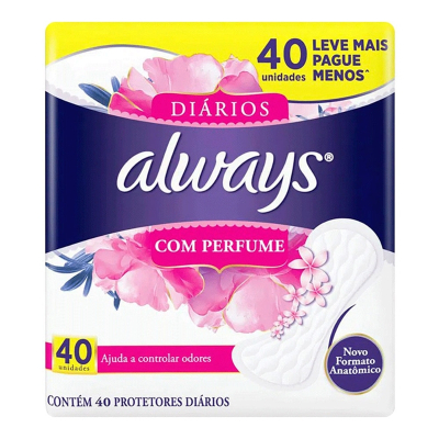Protetor diario always reg l+p- 40un, always diarios cob suave l40p30