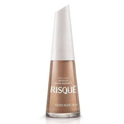 Esm. risque nude ouro nude ou, risque verniz ouro nude 8m