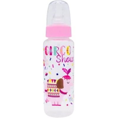 Mamadeira tip bico pvc 240ml rosa e plast 1370