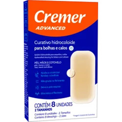 Curativo cremer 8un hidrocoloide calos/bolhas