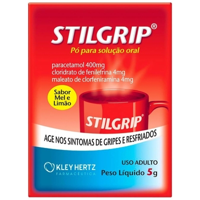 STILGRIP GRANULADO ENV. 5G GR SABOR MEL E LIMAO, C12 COMPRIMIDOS 