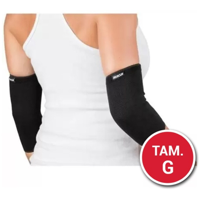 Cotoveleira elastica preta tam. g bc0660-cp -mercur, mercur elastica tam g 1 par