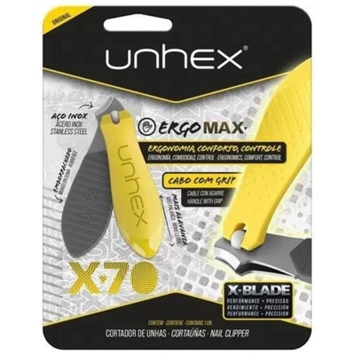 CORTADOR DE UNHA UNHEX X70 BLISTER AMARELO