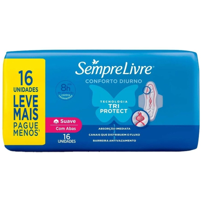 Abs. sempre livre adapt plus c/abas promo 16un, sempre livre fit max suave com abas lv16pg14