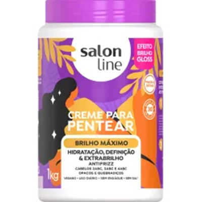 Cr. pent. salon line 1 kg brilho maximo, pentear salon line brilho maximo 1kg
