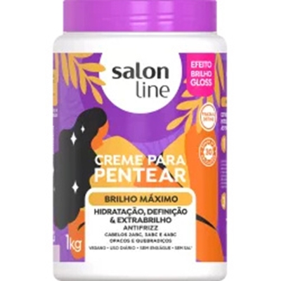 CREME DE PENTEAR SALON LINE 1 KG BRILHO MAXIMO, PENTEAR SALON LINE BRILHO MAXIMO 1KG