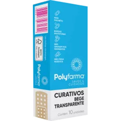Curativo polyfarma 10un bege