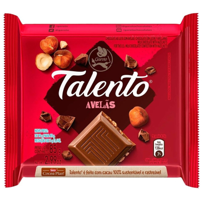 Chocolate talento 85g avelas