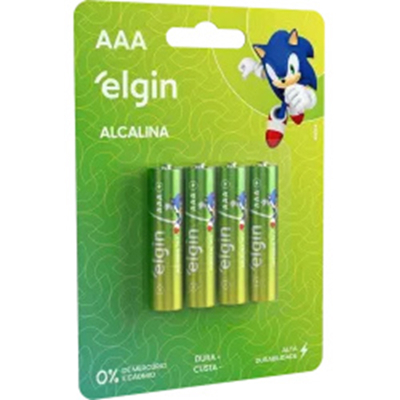 Pilha elgin-aaa alcalina palito c/4 lr03