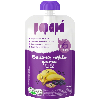 Papapa papinha banana mirtilo quinoa 100g