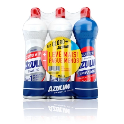KIT AZULIM CLORO + AZULIM START 500ML - 3 UN - TRADICIONAL - UN